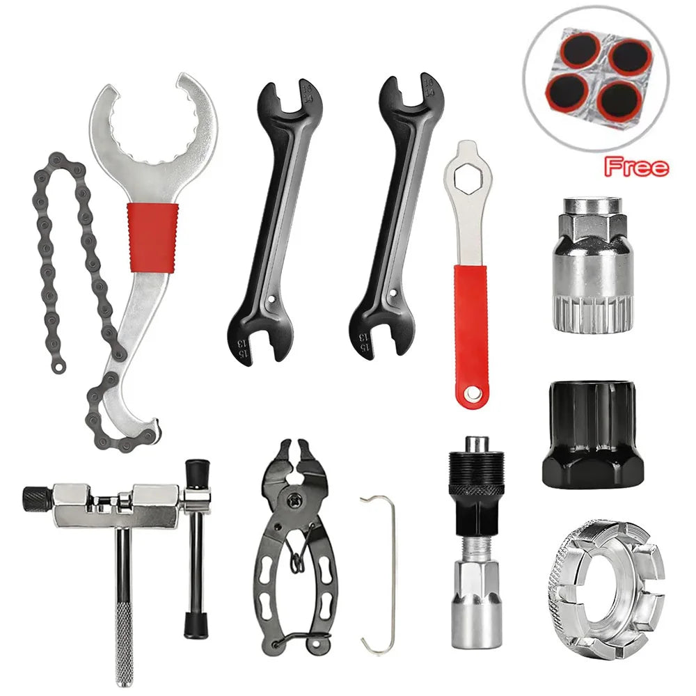 Professional bike tool kit, full set laid out