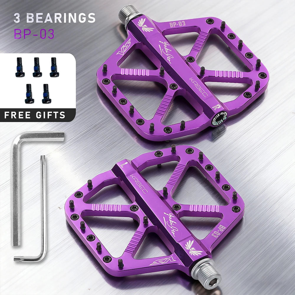 KRSEC CNC Ultralight Bike Pedals – 3 Bearings Aluminum Alloy