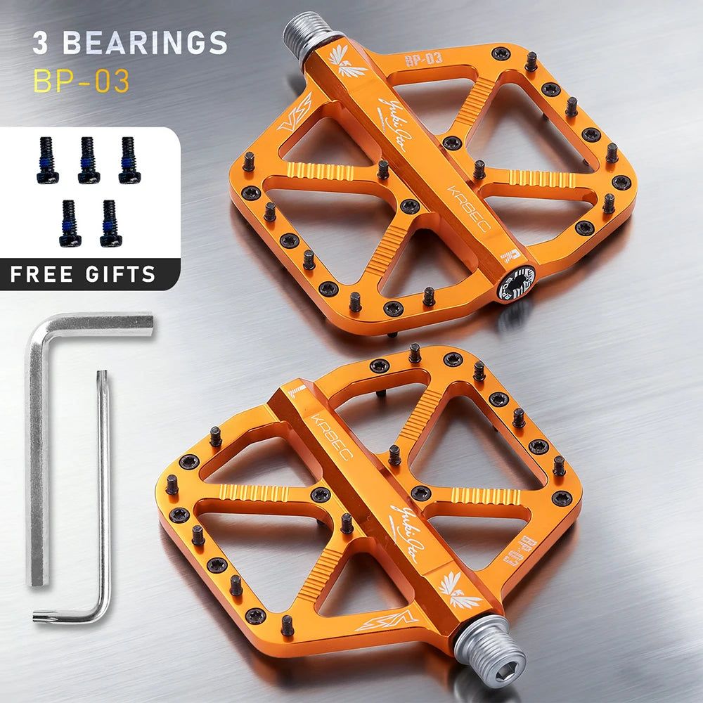 KRSEC CNC Ultralight Bike Pedals – 3 Bearings Aluminum Alloy
