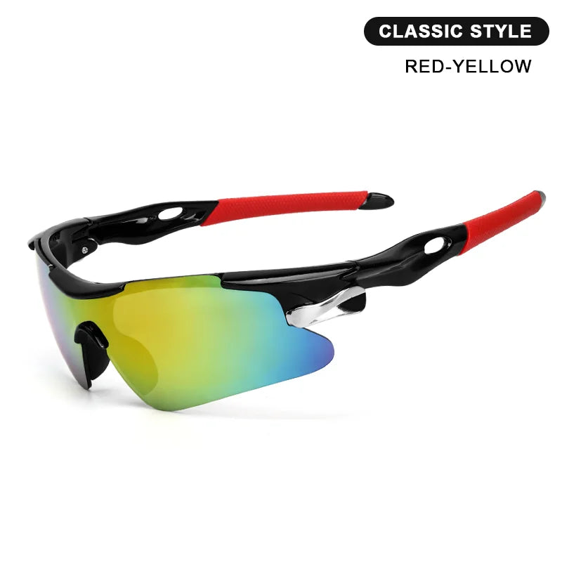 RIDERACE cycling sunglasses, red and yellow lens