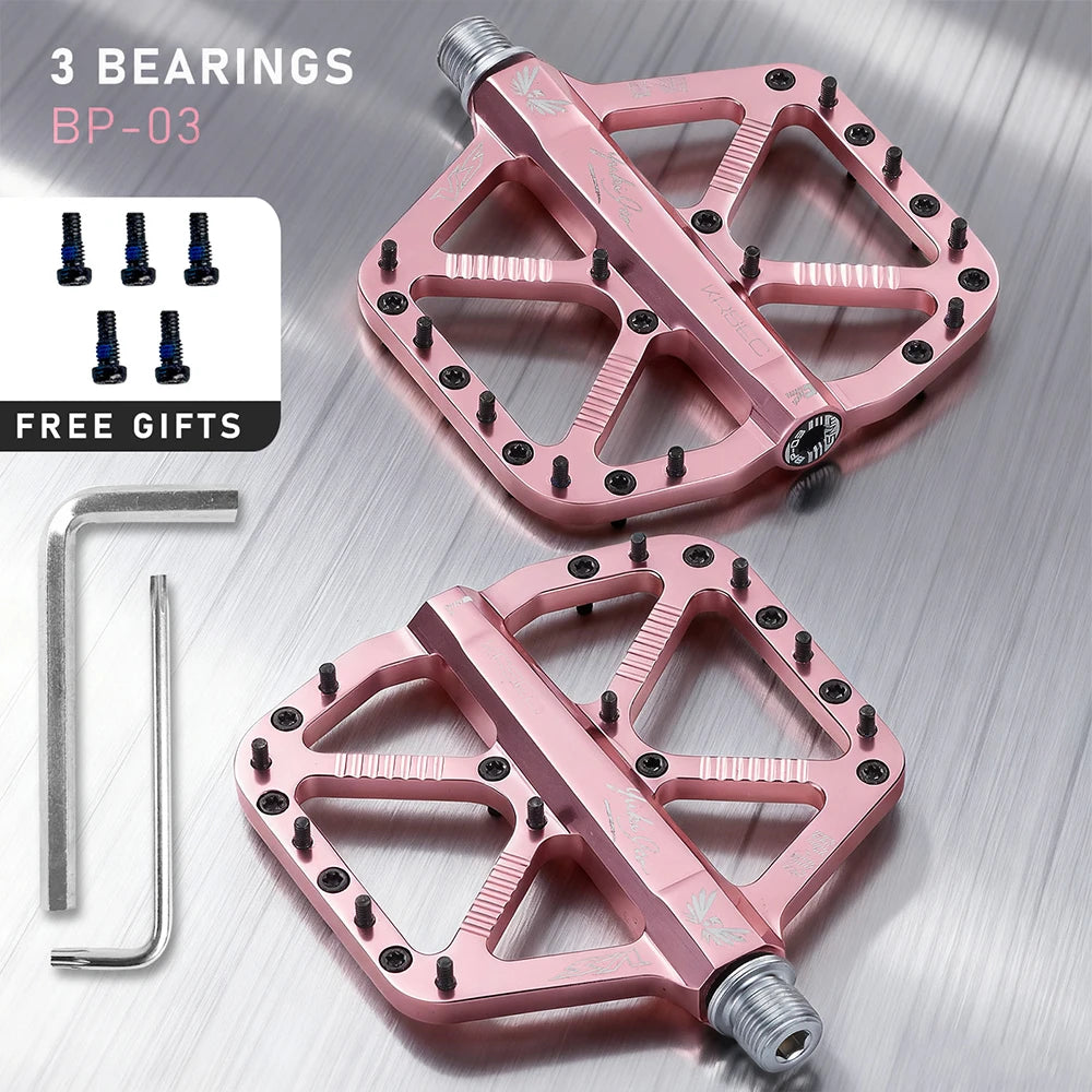 KRSEC CNC Ultralight Bike Pedals – 3 Bearings Aluminum Alloy