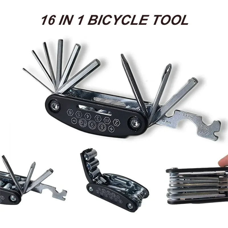 16-in-1 Bike Repair Multi Tool – Compact Folding Kit