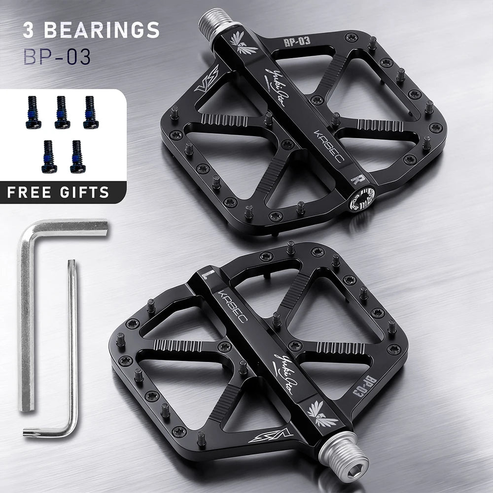 KRSEC CNC Ultralight Bike Pedals – 3 Bearings Aluminum Alloy