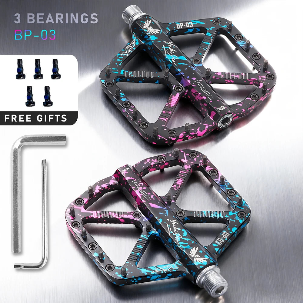 KRSEC CNC Ultralight Bike Pedals – 3 Bearings Aluminum Alloy