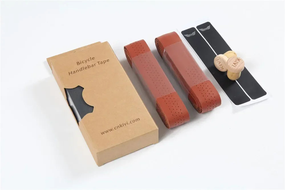 Vintage Leather Handlebar Tape – Anti-Slip Road Bike Grip (1 Pair)