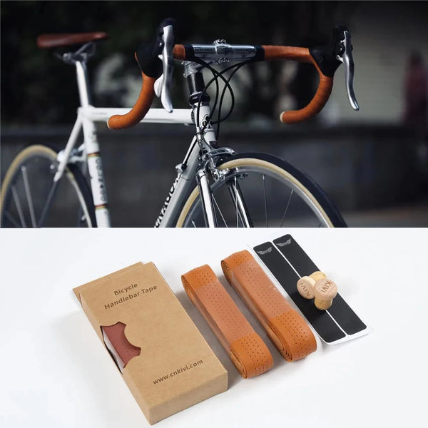 Vintage leather bike handlebar tape, 1 pair